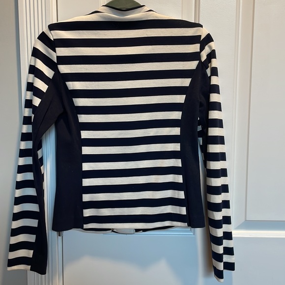 Navy and white knit striped blazer size small - Picture 6 of 6